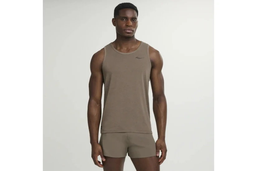 Saucony Stopwatch Singlet Ανδρική Αμάνικη Μπλούζα Πουρό