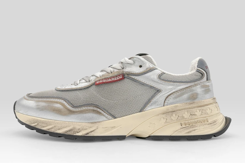 Dsquared2 Sprinter Ανδρικά Sneakers Ασημί, Εκρού