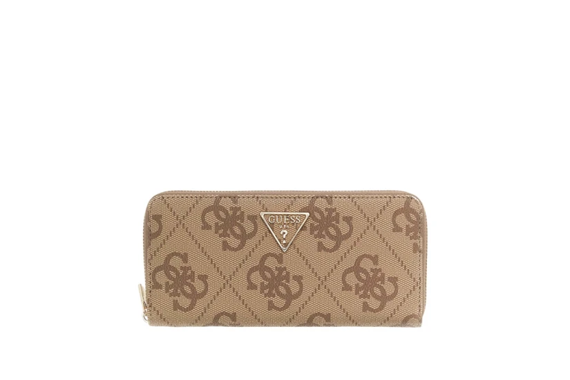 Guess Laurel 4G Logo Γυναικείο Πορτοφόλι Μπεζ, Καφέ, Χρυσό