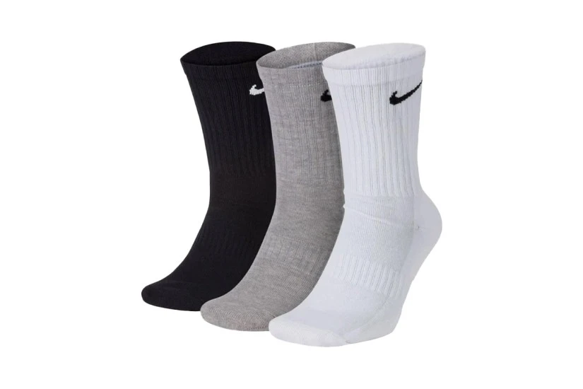Nike Dri-FIT Everyday Cushioned Unisex Ψηλές Κάλτσες Λευκές, Γκρι, Μαύρες 3 Ζευγάρια