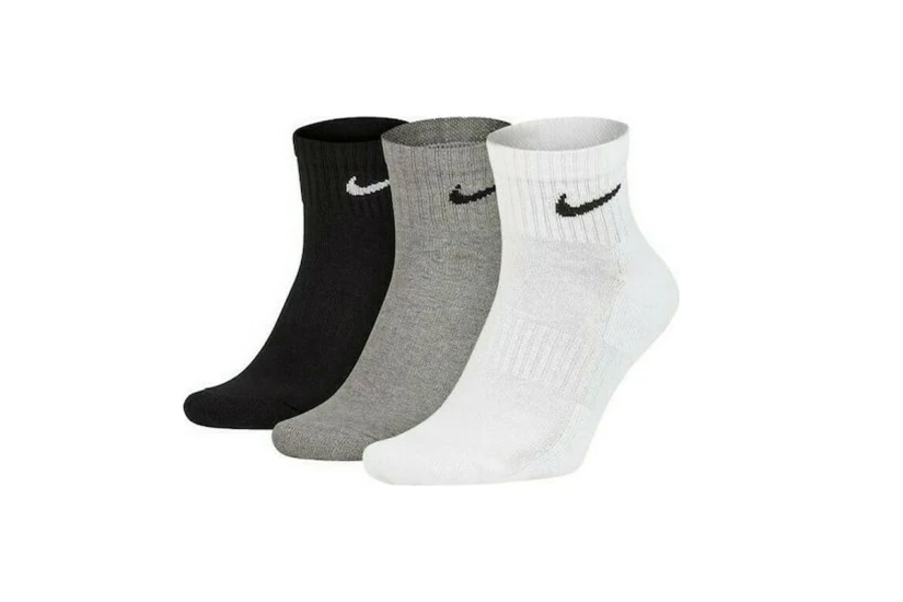 Nike Dri-FIT Everyday Lightweight Unisex Κοντές Κάλτσες Λευκές, Μαύρες, Γκρι 3 Ζευγάρια