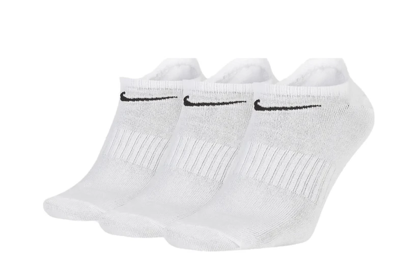 Nike Dri-FIT Everyday Lightweight Unisex No Show Κάλτσες Λευκές 3 Ζευγάρια