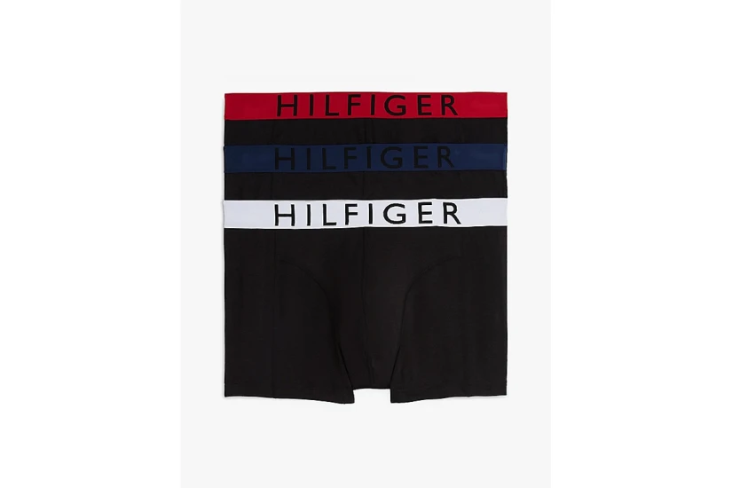Tommy Jeans Contrast Waistband Ανδρικά Εσώρουχα Μπόξερ Μαύρα 3 Τεμάχια