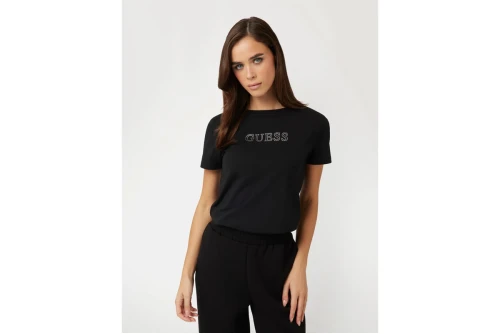 Guess Rhinestones Logo T-Shirt Γυναικείο (V3BI11J1314 JBLK)