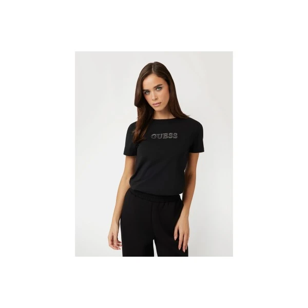 Guess Rhinestones Logo T-Shirt Γυναικείο (V3BI11J1314 JBLK)
