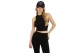 Guess Rib Knit Γυναικείο Αμάνικο Crop Top Μαύρο