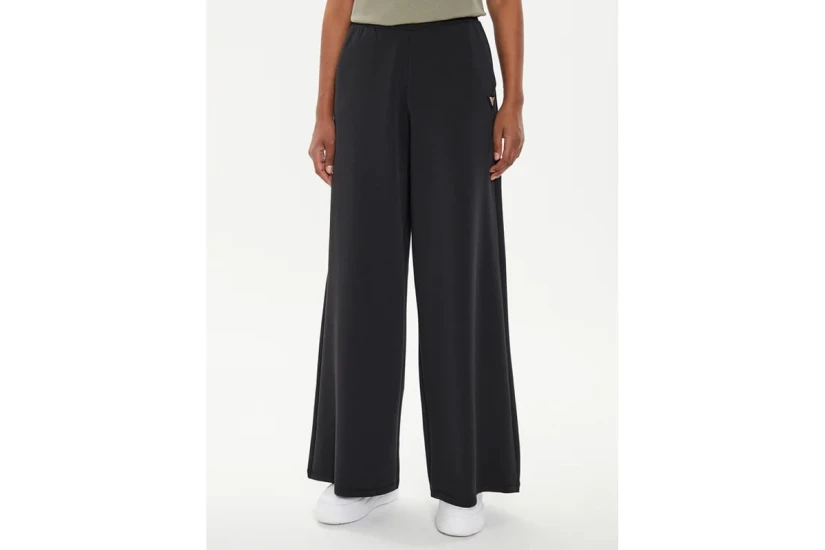 Guess Mid Rise Wide Leg Γυναικείο Παντελόνι Φόρμας Μαύρο