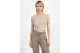 Guess Ribbed Γυναικείο Κοντομάνικο Crop Top Μπεζ