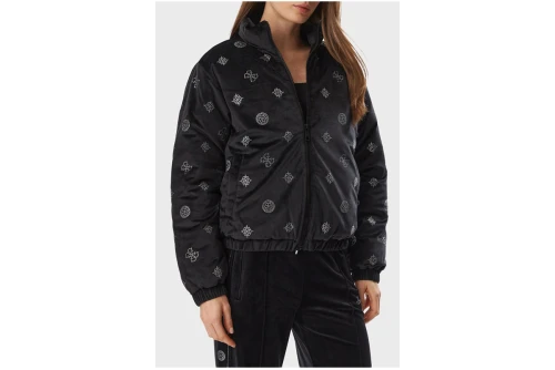 Guess Amalia Allover Logo Μπουφάν Puffer Γυναικείο (V6BL04K6310 JBLK)