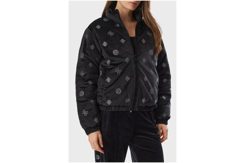 Guess Amalia Allover Logo Μπουφάν Puffer Γυναικείο (V6BL04K6310 JBLK)