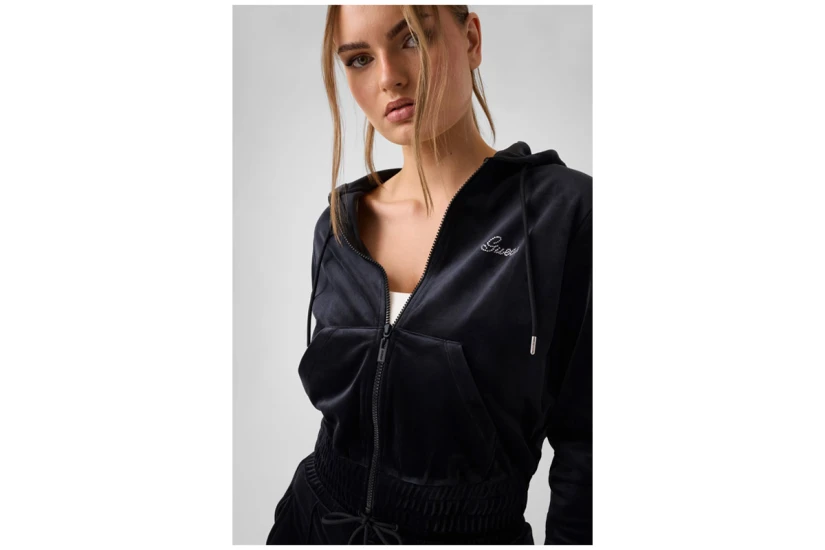 Guess Amalia Ζακέτα Βελουτέ Γυναικεία (V6BQ07K6301 JBLK)