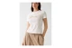 Guess Embroidered Logo Γυναικείο Κοντομάνικο T-Shirt Εκρού, Μπεζ