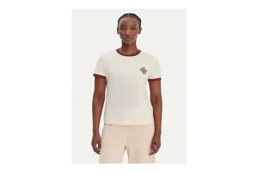 Guess Greta Active Γυναικείο Κοντομάνικο T-Shirt Εκρού