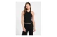 Guess Nat Rib Bra Γυναικείο Αμάνικο Top Μαύρο