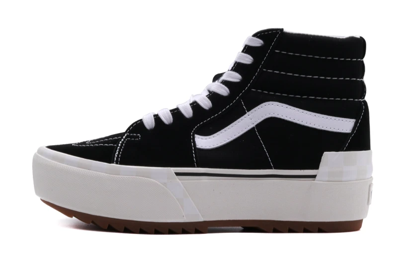 Vans SK8-Hi Stacked Γυναικεία Flatform Μποτάκια Μαύρα, Λευκά