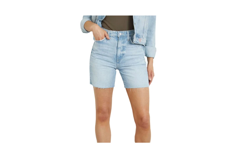 Guess 80'S Pedal Γυναικείο Ψηλόμεσο Τζιν Σορτς