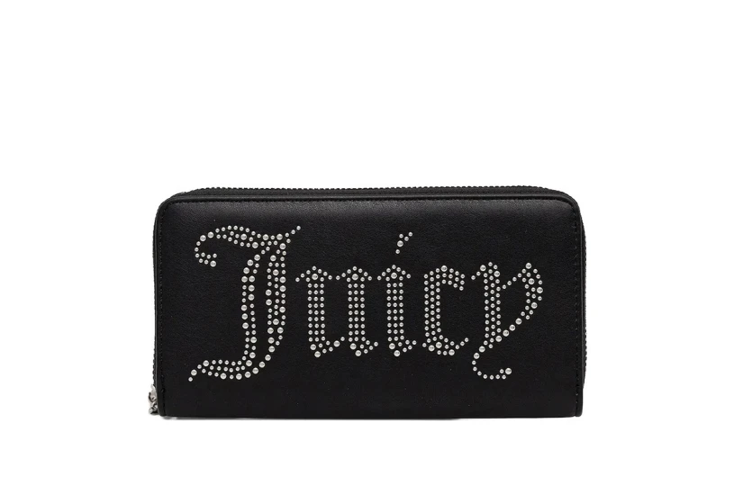 Juicy Couture Kimberly Large Zip Γυναικείο Πορτοφόλι Μαύρο, Ασημί