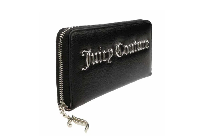 Juicy Couture Jasmine Μεγάλο Γυναικείο Πορτοφόλι Μαύρο, Ασημί