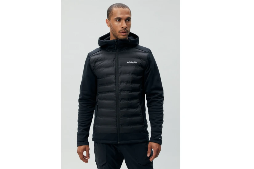 Columbia Outshield 2 Ανδρικό Puffer Μπουφάν με Κουκούλα Μαύρο