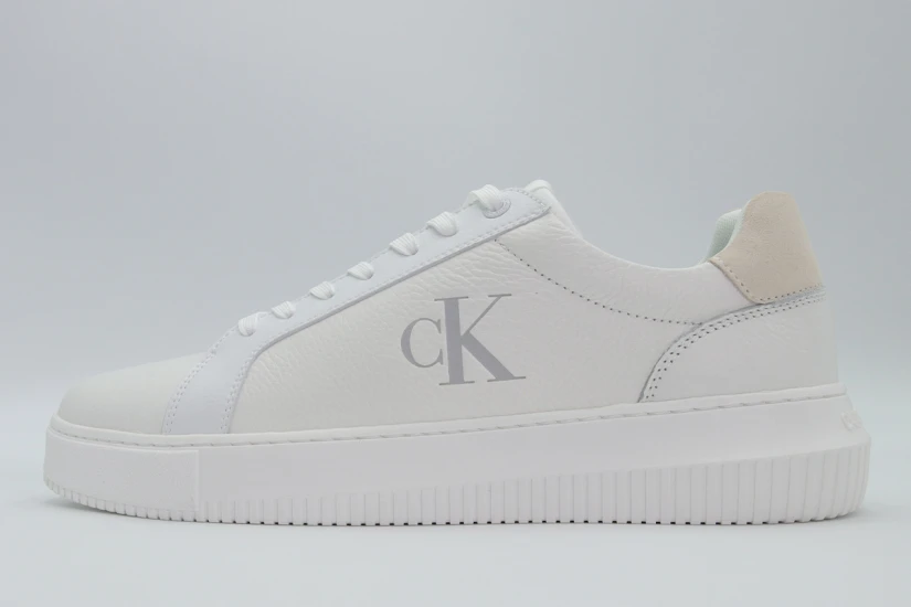Calvin Klein Ανδρικά Δερμάτινα Sneakers Λευκά