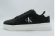 Calvin Klein Leather Ανδρικά Sneakers Μαύρα, Λευκά