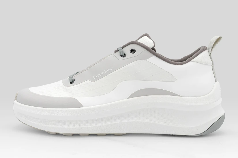 Calvin Klein Emblem Logo Chunky Runner Ανδρικά Sneakers Λευκά, Γκρι