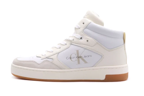 Calvin Klein Basket Cupsole Mid Lth Mono Sneakers (YW0YW00877 02X)