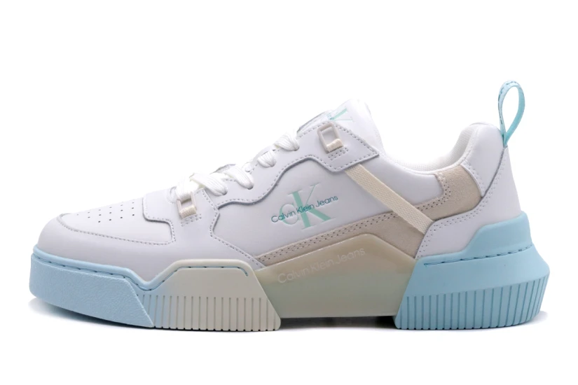 Calvin Klein Chunky Cupsole 2.0 Γυναικεία Sneakers Λευκά, Γαλάζια