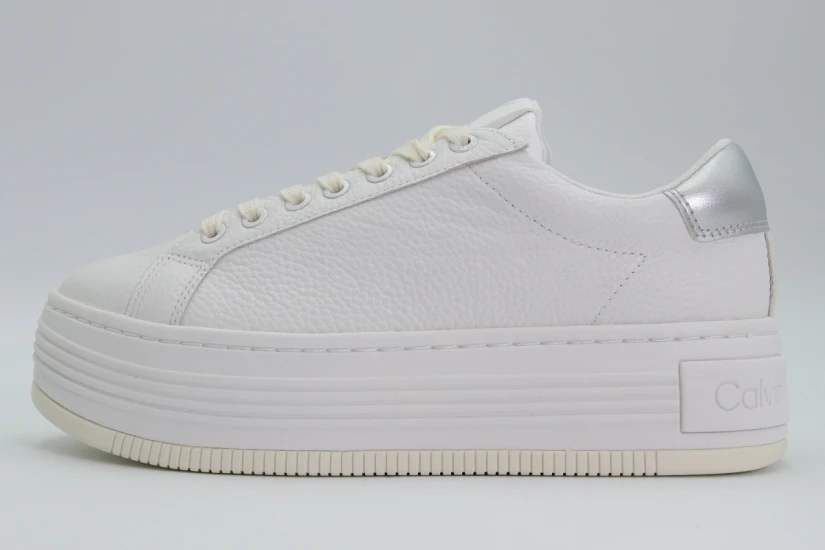 Calvin Klein Γυναικεία Δερμάτινα Sneakers με Πλατφόρμα Λευκά