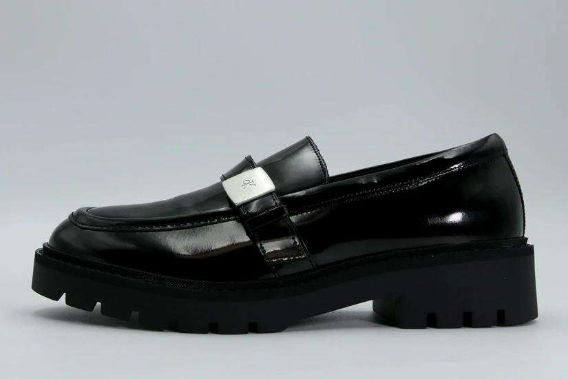 Calvin Klein Γυναικεία Δερμάτινα Loafers με Πλατφόρμα Μαύρα