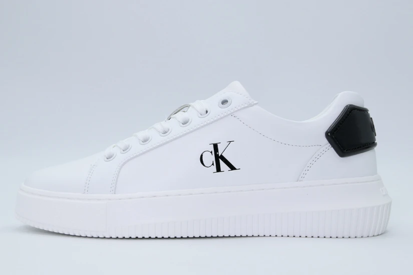 Calvin Klein Leather Trainers Sneakers Λευκά, Μαύρα