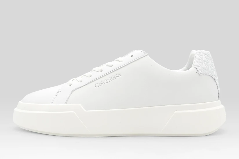 Calvin Klein Avenue Smooth Leather Logo Γυναικεία Sneakers Λευκά
