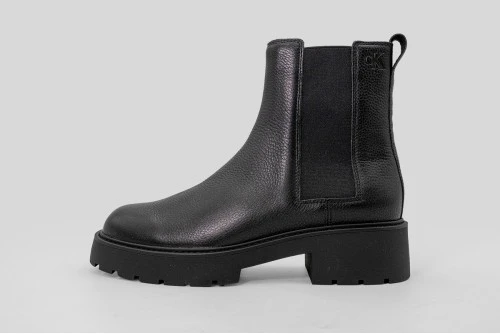 Calvin Klein Leather Chunky Square Toe Chelsea Μποτάκια Μόδας (YW0YW02072 BEH)