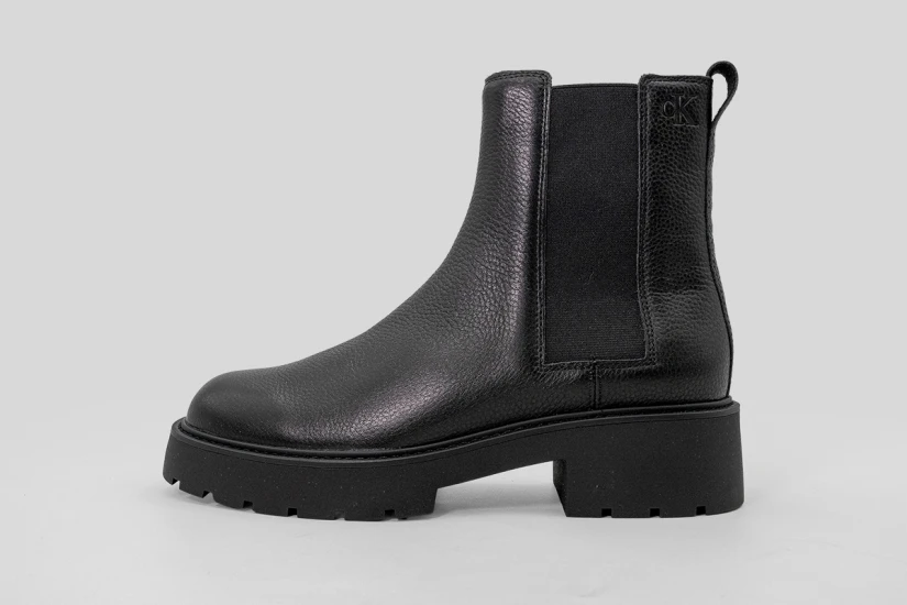 Calvin Klein Leather Chunky Square Toe Chelsea Γυναικεία Μποτάκια