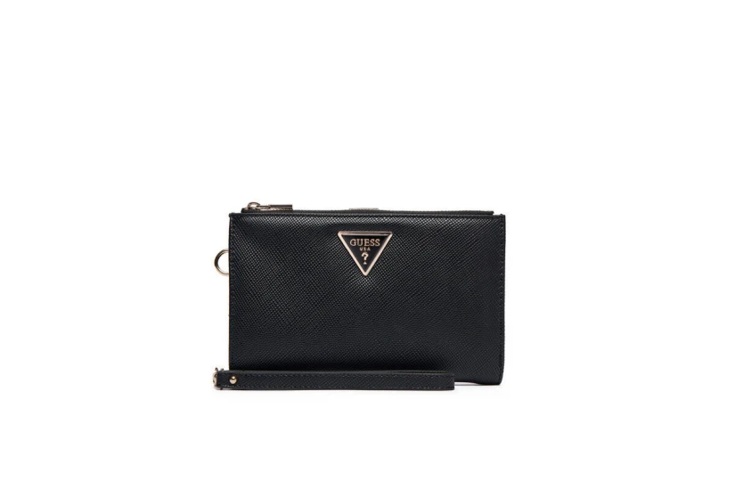 Guess Laurel II Double Zip Organiser Γυναικείο Πορτοφόλι Μαύρο
