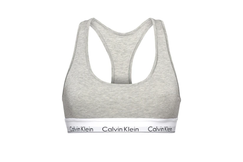 Calvin Klein Modern Cotton Γυναικείο Μπουστάκι Γκρι, Λευκό