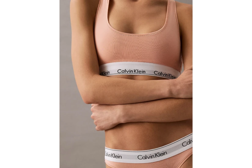 Calvin Klein Modern Cotton Γυναικείο Μπουστάκι Σομόν, Λευκό