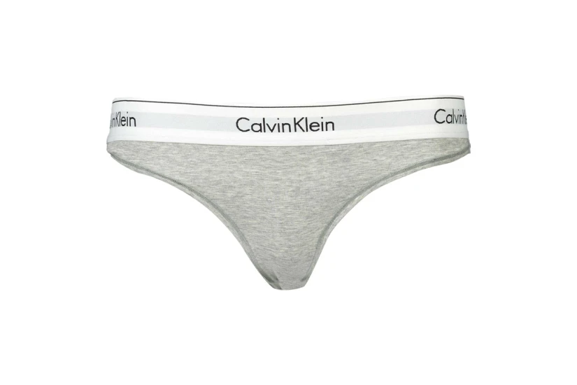 Calvin Klein Modern Cotton Γυναικείο Εσώρουχο String Γκρι, Λευκό