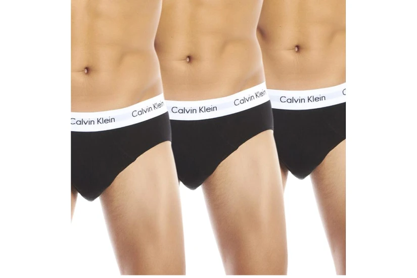 Calvin Klein Cotton Stretch Ανδρικά Εσώρουχα Σλιπ Μαύρα 3 Τεμάχια