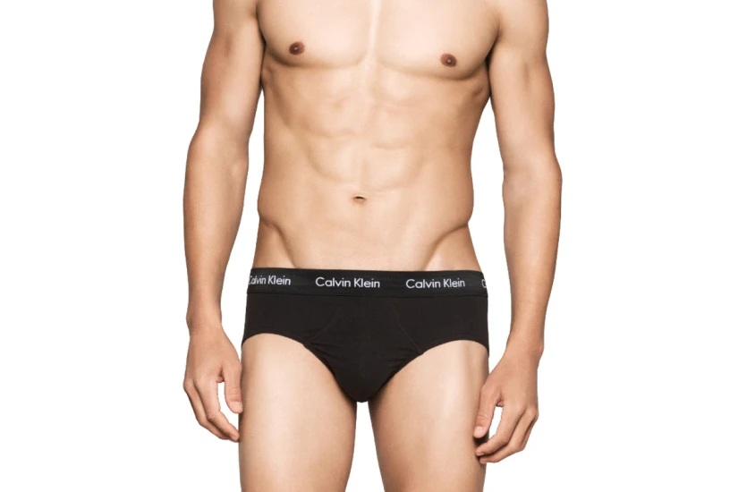 Calvin Klein Cotton Stretch Ανδρικά Εσώρουχα Σλιπ Μαύρα, Σιέλ, Εκρού 3 Τεμάχια