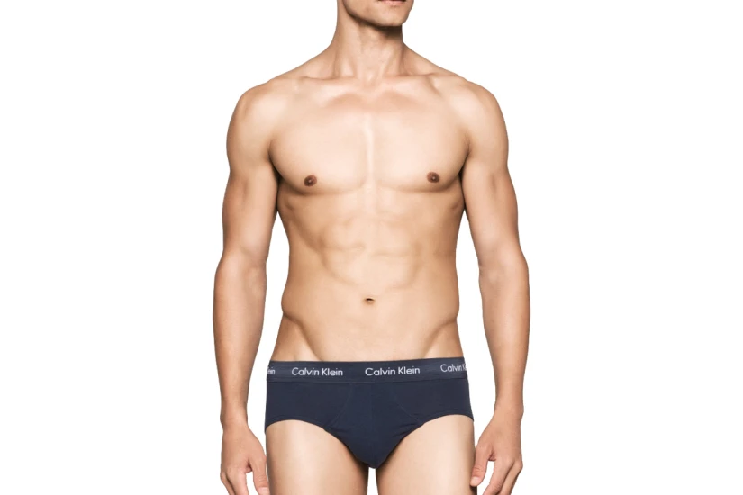 Calvin Klein Cotton Stretch Ανδρικά Εσώρουχα Σλιπ Μαύρα, Ραφ, Μπλε Σκούρο 3 Τεμάχια