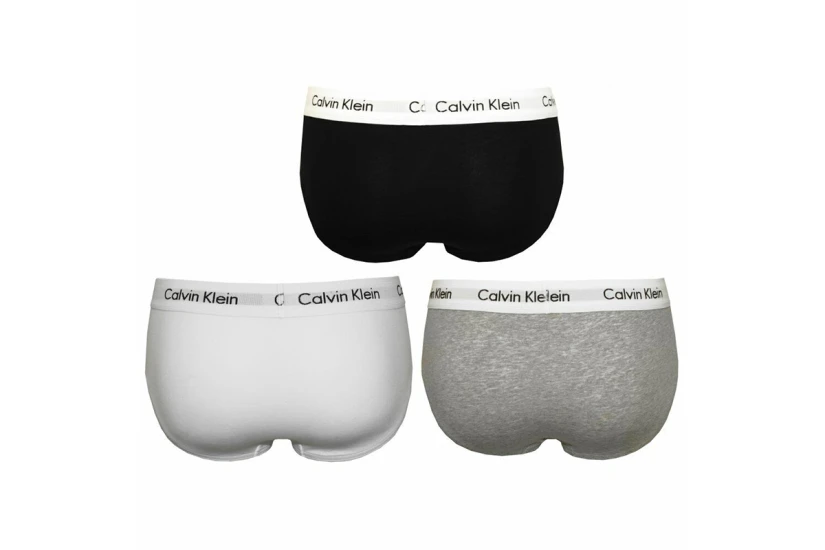 Calvin Klein Cotton Stretch Ανδρικά Εσώρουχα Σλιπ Μαύρα, Γκρι, Λευκά 3 Τεμάχια