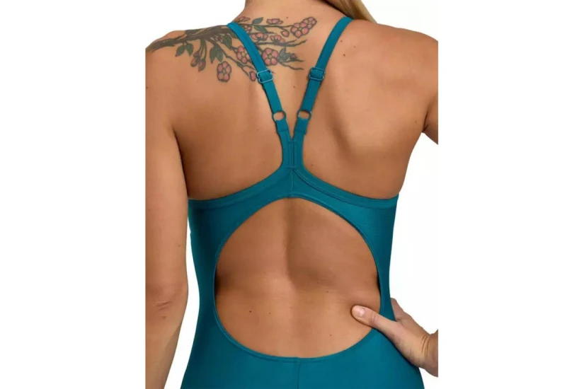 Arena Solid Swimsuit Lightdrop Back B Γυναικείο Ολόσωμο Μαγιό Πετρόλ