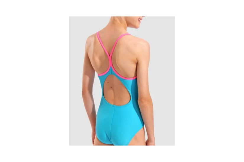 Arena Girls Light Drop Back Solid Παιδικό Ολόσωμο Μαγιό Μπλε, Φούξια