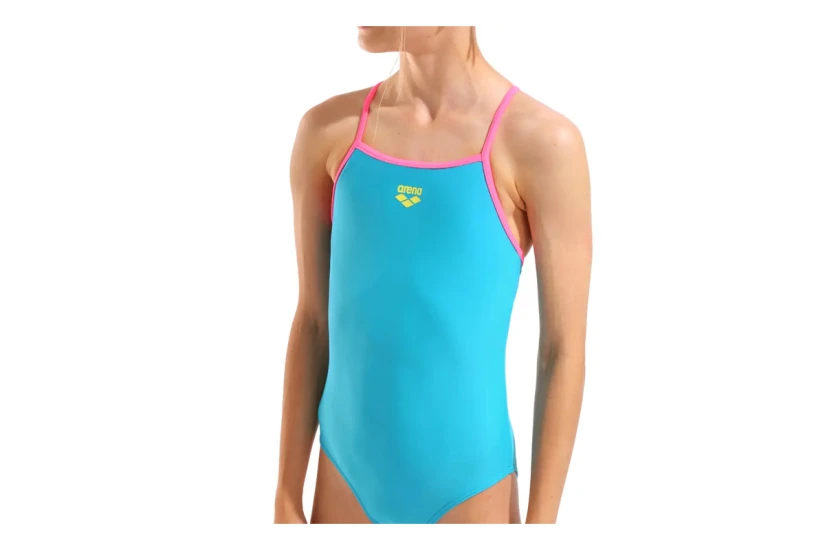 Arena Girls Light Drop Back Solid Παιδικό Ολόσωμο Μαγιό Τυρκουάζ, Φούξια