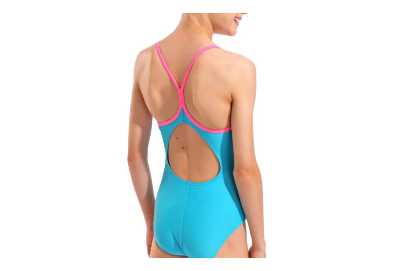 Arena Girls Light Drop Back Solid Παιδικό Ολόσωμο Μαγιό Τυρκουάζ, Φούξια
