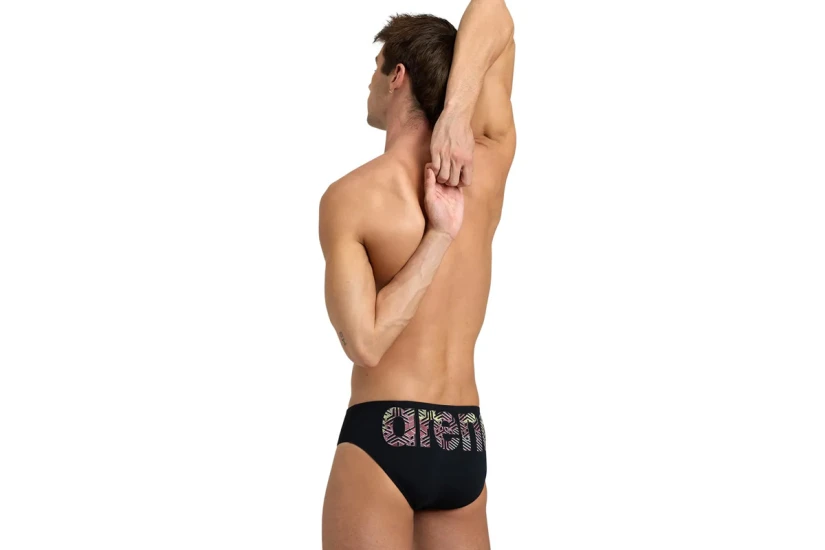 Arena Kikko Pro Swim Briefs Graphic Ανδρικό Μαγιό Σλιπ Μαύρο