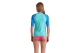 Arena Rash Vest Graphic Γυναικεία Κοντομάνικη Μπλούζα UV Protection Βεραμάν, Μπλε