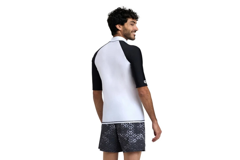 Arena Ανδρικό Αντηλιακό T-Shirt Λευκό, Μαύρο