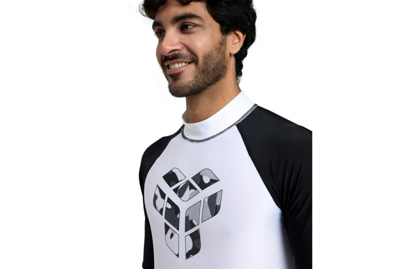 Arena Ανδρικό Αντηλιακό T-Shirt Λευκό, Μαύρο